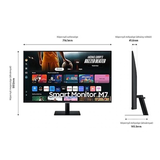 Samsung M7 M70D 32" VA LED smart monitor fekete (USB-C: 65W)