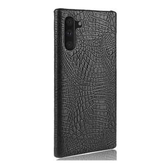 Samsung Note 10 Gigapack műanyag telefonvédő bőr hatású, krokodilbőr minta, FEKETE