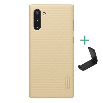 Samsung Note 10 NILLKIN SUPER FROSTED műanyag telefonvédő gumírozott, érdes felület + asztali tartó, ARANY