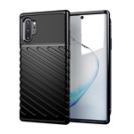 Samsung Note 10 Plus 5G GIGAPACK Szilikon telefonvédő ütésállóság, dombor minta, FEKETE