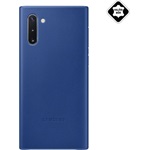 Samsung Note 10 SAMSUNG műanyag telefonvédő valódi bőr hátlap SÖTÉTKÉK