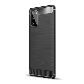 Samsung Note 20 5G Gigapack Szilikon telefonvédő ütésállóság, karbon minta, FEKETE