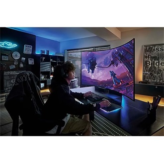 Samsung Odyssey Ark G97NC 55" ívelt Quantum Dot VA MiniLED gaming monitor fekete 165Hz FreeSync Premium Pro