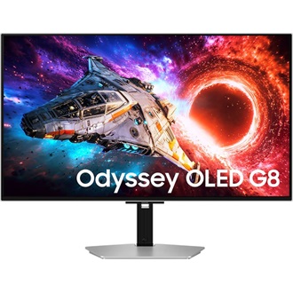 Samsung Odyssey G8 G80SH 32" OLED gaming monitor ezüst 240Hz G-Sync / FreeSync Premium Pro (USB-C: 98W)