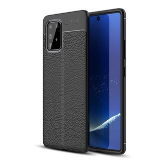 Samsung S10 Lite Gigapack Szilikon telefonvédő ütésállóság, varrás minta, FEKETE