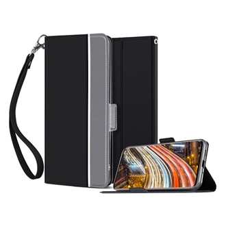 Samsung S20 5G GIGAPACK Tok álló, bőr hatású FLIP, textil minta + kézpánt, FEKETE