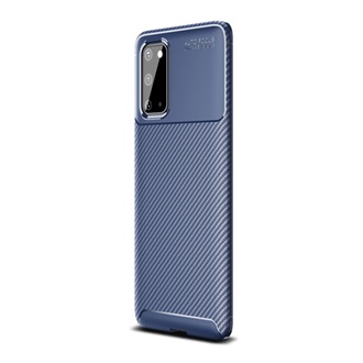 Samsung S20 5G Gigapack Szilikon telefonvédő ütésállóság, karbon minta, SÖTÉTKÉK