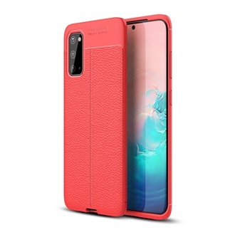 Samsung S20 5G Gigapack Szilikon telefonvédő ütésállóság, varrás minta, PIROS