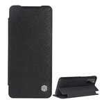 Samsung S20 5G NILLKIN MING tok álló, bőr hatású FLIP, textil minta, FEKETE