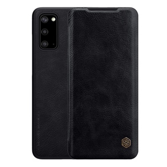 Samsung S20 5G NILLKIN QIN tok álló, bőr hatású FLIP, kártyazseb, FEKETE