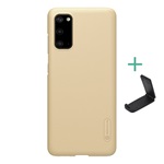 Samsung S20 5G NILLKIN SUPER FROSTED műanyag telefonvédő gumírozott, érdes felület + asztali tartó, ARANY