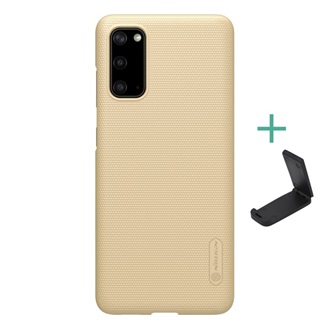 Samsung S20 5G NILLKIN SUPER FROSTED műanyag telefonvédő gumírozott, érdes felület + asztali tartó, ARANY