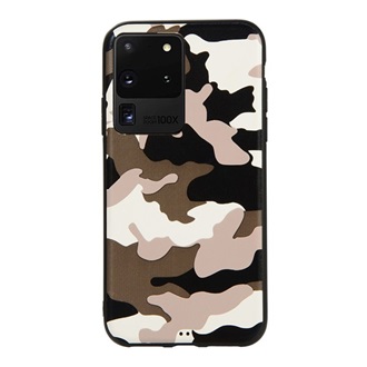 Samsung S20 Ultra 5G Gigapack Szilikon telefonvédő terep minta FEHÉR