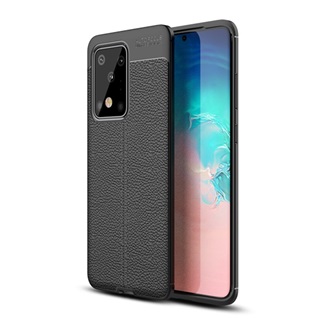 Samsung S20 Ultra 5G Gigapack Szilikon telefonvédő ütésállóság, varrás minta, FEKETE