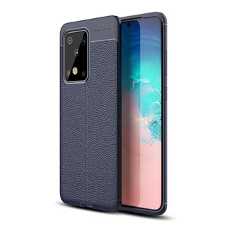 Samsung S20 Ultra 5G Gigapack Szilikon telefonvédő ütésállóság, varrás minta, SÖTÉTKÉK