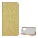 Samsung S20 Ultra 5G Gigapack Tok álló, bőr hatású FLIP, csillogó, ARANY