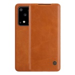 Samsung S20 Ultra 5G NILLKIN QIN tok álló, bőr hatású FLIP, kártyazseb, BARNA