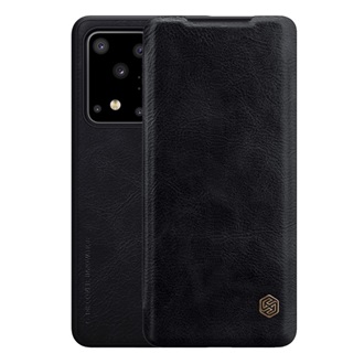 Samsung S20 Ultra 5G NILLKIN QIN tok álló, bőr hatású FLIP, kártyazseb, FEKETE