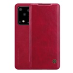 Samsung S20 Ultra 5G NILLKIN QIN tok álló, bőr hatású FLIP, kártyazseb, PIROS