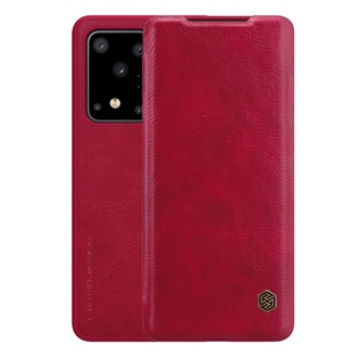 Samsung S20 Ultra 5G NILLKIN QIN tok álló, bőr hatású FLIP, kártyazseb, PIROS