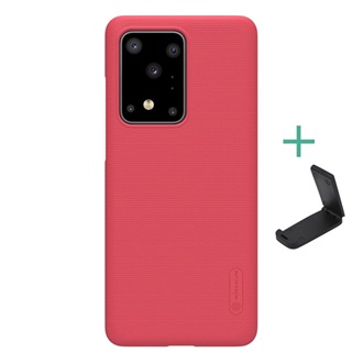 Samsung S20 Ultra 5G NILLKIN SUPER FROSTED műanyag telefonvédő gumírozott, érdes felület + asztali tartó, PIROS