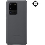 Samsung S20 Ultra 5G SAMSUNG műanyag telefonvédő valódi bőr hátlap SZÜRKE