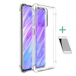 Samsung S20 Ultra IMAK szilikon telefonvédő ütésállóság, légpárnás sarok + képernyővédő fólia, ÁTLÁTSZÓ