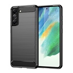 Samsung S21 FE Gigapack szilikon telefonvédő ütésállóság, karbon minta, FEKETE