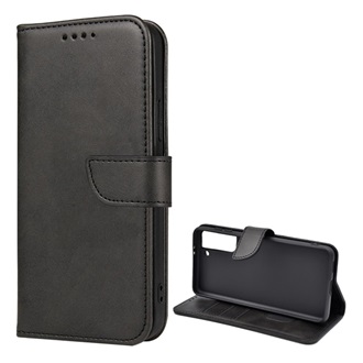 Samsung S21 Gigapack Tok álló, bőr hatású FLIP, prémium, FEKETE