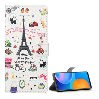 Samsung S21 Plus Gigapack Tok álló, bőr hatású FLIP, Eiffel torony, FEHÉR