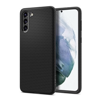 Samsung S21 Plus SPIGEN LIQUID AIR szilikon telefonvédő ütésállóság, rombusz, FEKETE