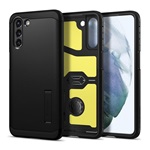 Samsung S21 SPIGEN TOUGH ARMOR szilikon telefonvédő ütésállóság, kitámasztó, FEKETE