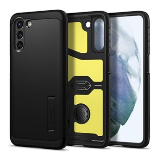 Samsung S21 SPIGEN TOUGH ARMOR szilikon telefonvédő ütésállóság, kitámasztó, FEKETE