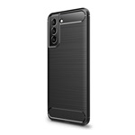 Samsung S22 5G Gigapack szilikon telefonvédő ütésállóság, karbon minta, FEKETE