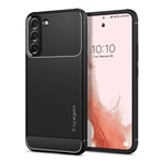 Samsung S22 5G SPIGEN RUGGED ARMOR szilikon telefonvédő ütésállóság, karbon minta, FEKETE