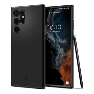 Samsung S22 Ultra 5G SPIGEN THIN FIT műanyag telefonvédő matt, kameravédő, FEKETE