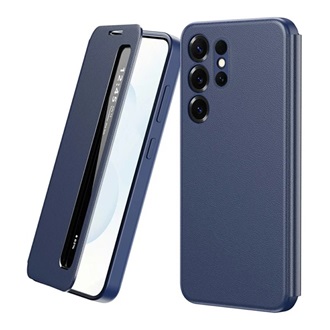 Samsung S22 Ultra GIGAPACK Tok álló aktív FLIP, Smart View Window, SÖTÉTKÉK