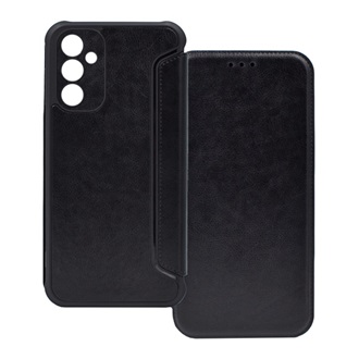 Samsung S23 FE Gigapack Tok álló, bőr hatású FLIP, kameravédő, FEKETE