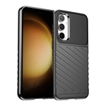 Samsung S23 FE Gigapack szilikon telefonvédő ütésállóság, dombor minta, FEKETE