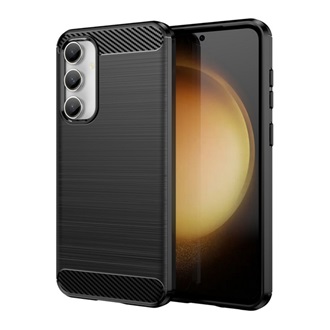 Samsung S23 FE Gigapack szilikon telefonvédő ütésállóság, karbon minta, FEKETE