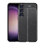 Samsung S23 FE Gigapack szilikon telefonvédő ütésállóság, varrás minta, FEKETE