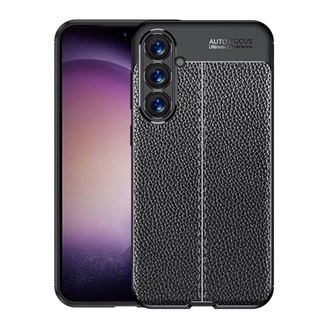 Samsung S23 FE Gigapack szilikon telefonvédő ütésállóság, varrás minta, FEKETE