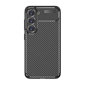 Samsung S23 Gigapack szilikon telefonvédő ütésállóság, karbon minta, FEKETE
