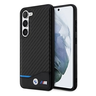 Samsung S23 Plus BMW LEATHER CARBON műanyag telefonvédő karbon minta FEKETE