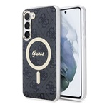 Samsung S23 Plus GUESS 4G MAGSAFE szilikon telefonvédő ütésállóság, műanyag hátlap, FEKETE