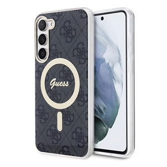 Samsung S23 Plus GUESS 4G MAGSAFE szilikon telefonvédő ütésállóság, műanyag hátlap, FEKETE