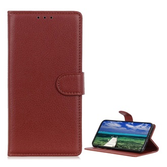 Samsung S23 Plus Gigapack tok álló, bőr hatású FLIP, prémium, BARNA