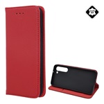 Samsung S23 Plus Gigapack tok álló, valódi bőr FLIP, asztali tartó, BORDÓ