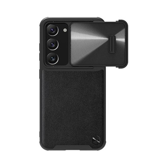 Samsung S23 Plus NILLKIN CAMSHIELD LEATHER műanyag telefonvédő ütésállóság, kameravédő, FEKETE