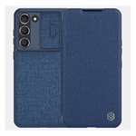 Samsung S23 Plus NILLKIN QIN PRO tok álló, szövet hatású FLIP, kameravédő, SÖTÉTKÉK